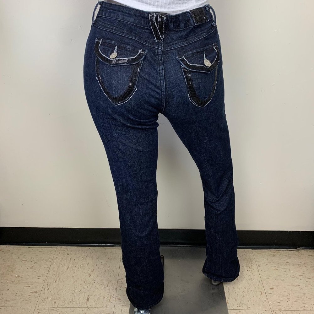 Paco Dark Blue Jeans Sequin Embellished Jeans